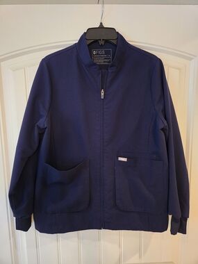 Figs Navy Lightweight Zip Jacket